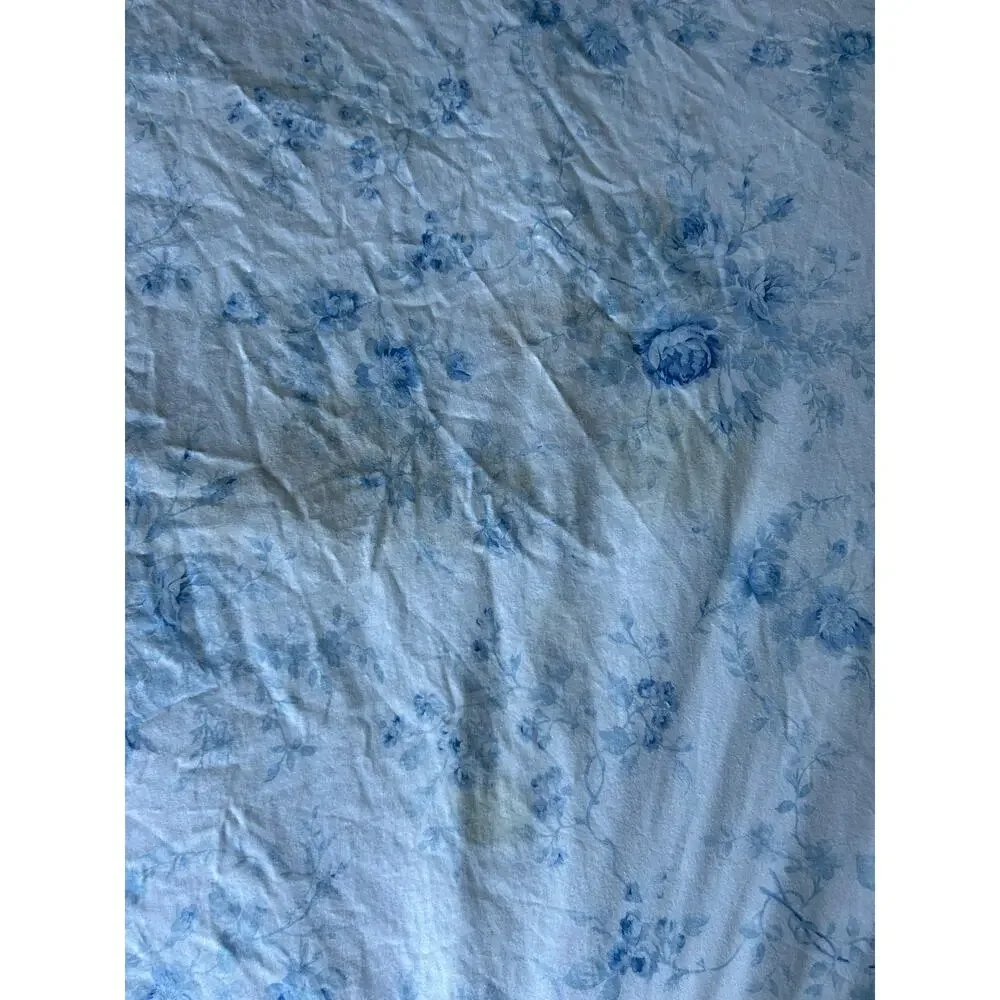 Vintage Ralph Lauren Floral Comforter cover Duvet Blue Rose Ruffled Edge King